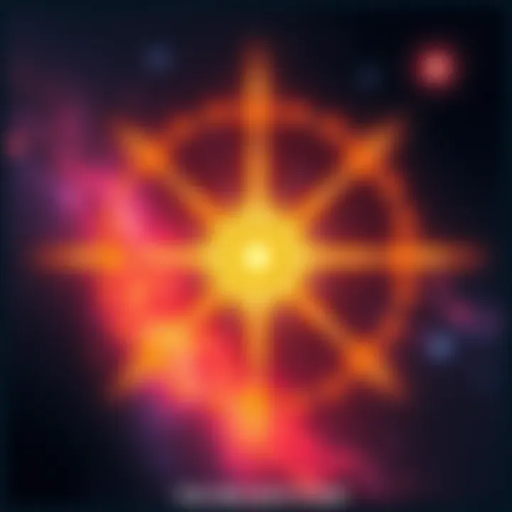 A bright, glowing star radiating energy, symbolizing transformation and abilities, set against a cosmic background
