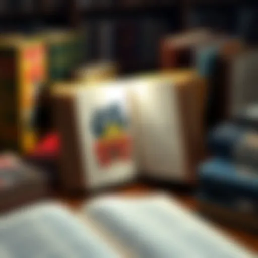 A bilingual edition of GTO vol. 1 open to a page showing a handwritten signature, displaying a book cover with vibrant artwork, surrounded by other books on a table.