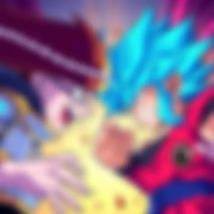 Bill Cipher from Gravity Falls faces off against Zeno from Dragon Ball Super in a colorful animation style showdown.