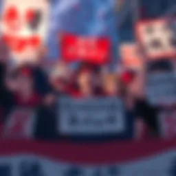 Binding Vow to Support Iori Ogoatsu Fans rallying together, holding signs and banners to support Jujutsu Kaisen Modulo and Iori Ogoatsu