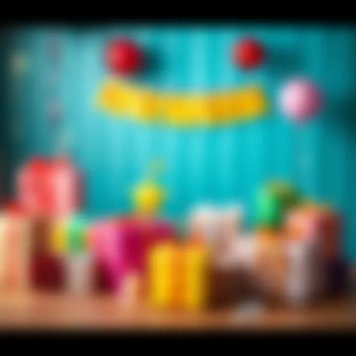 A collection of colorful birthday gifts arranged on a table, showcasing joy and celebration.
