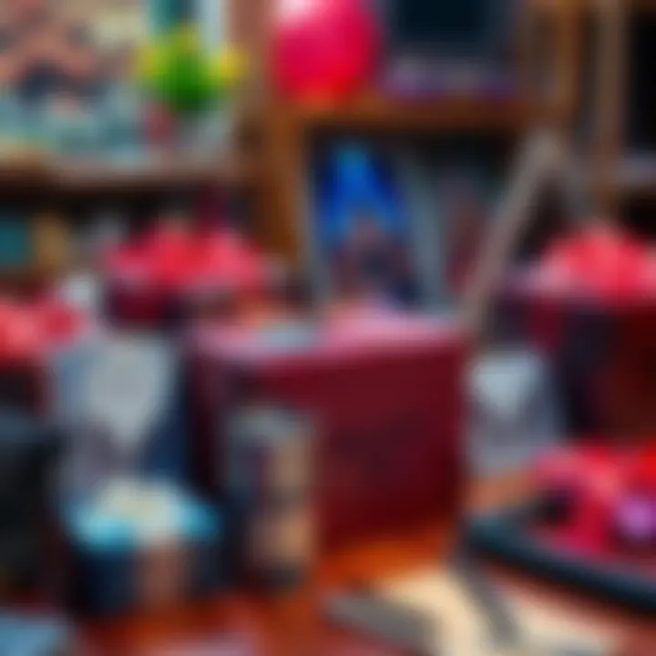 A collection of birthday gifts including concert tickets and memorabilia from a Silent Hill concert, displayed on a table