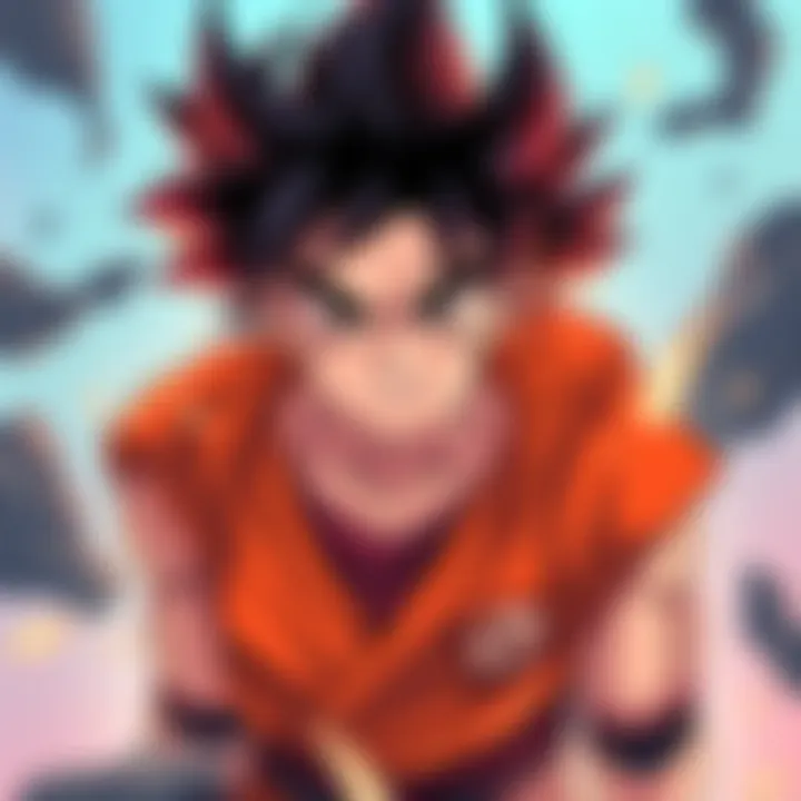 Illustration of a character resembling Goku with black eyes and a martial arts outfit, showcasing a new transformation.