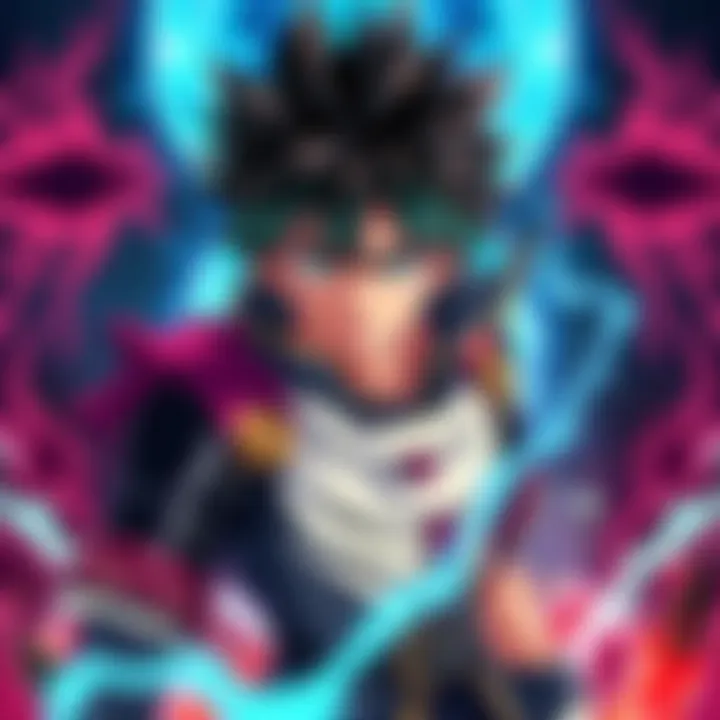 A main character from Black Clover with a determined expression and unique clothing, standing in a dynamic pose in front of a magic backdrop.