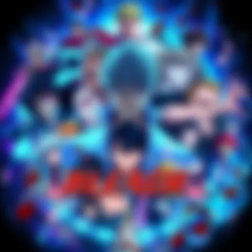 A vibrant collage showcasing various characters from Bleach with musical notes, symbolizing the anime's iconic openings.