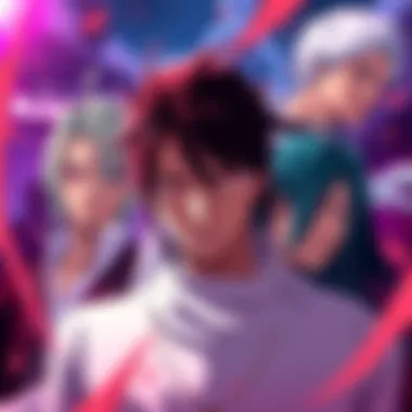 Portraits of popular characters from Bleach with a dynamic background and fan discussions