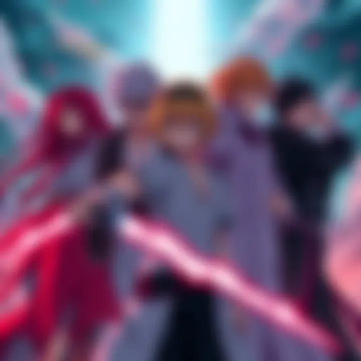 Bleach characters facing threats Characters from the Bleach universe preparing to confront various challenges