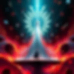 Bleach Cosmology Scale An illustration of Bleach's cosmology, showing the Soul King and Yhwach connected within a 5D structure of dimensions and time.