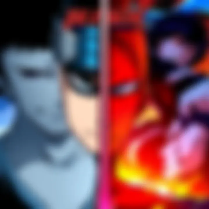 A split image showing Bleach manga panels on one side and anime scenes on the other, illustrating the two mediums.