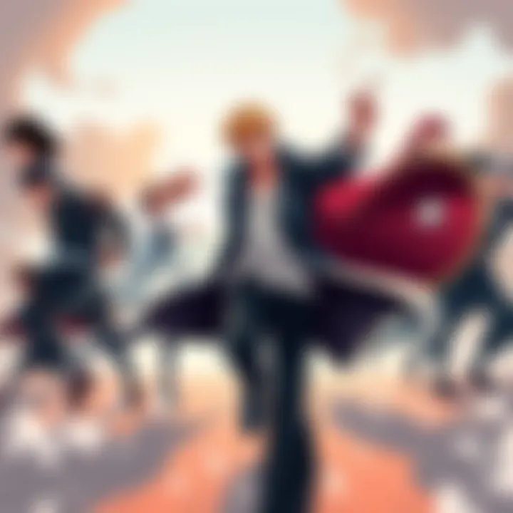 Cover illustration showing characters from the Bleach manga in action, highlighting the unique art style and differences from the anime.