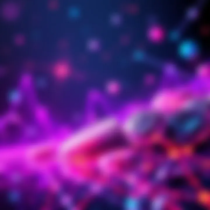 A digital representation of Bleiss, featuring colorful abstract designs, reflecting its rise in the NFT market, with elements showing both excitement and decline.