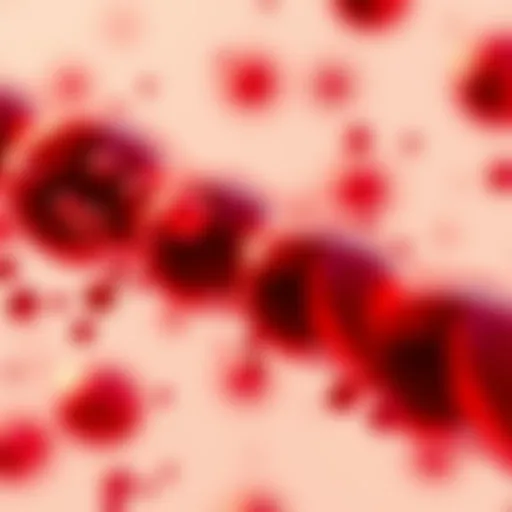 A close-up of a blood sample showing oxygen bubbles connecting to red blood cells, illustrating oxygen transport in the body.