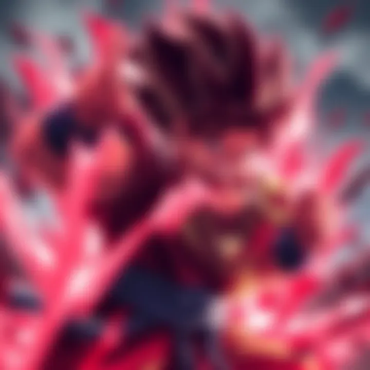 Bloodlusted Gohan demonstrates his fierce transformation, showcasing intense power and fury in battle.