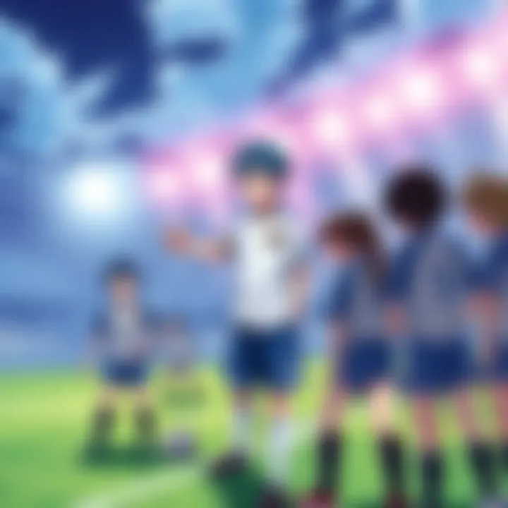 Blue Lock Manga Cover Cover illustration featuring Isagi coaching young soccer players with a soccer field background.