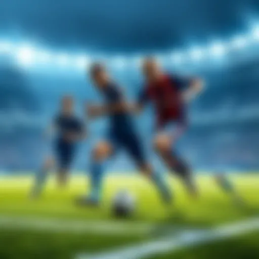 A dynamic soccer match scene showing the Blue Lock team in action against Haramball, illustrating their strategies and teamwork on the field.