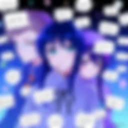 Illustration of Bluelock characters, highlighting unique traits like Sae and Rin's eyelash difference, surrounded by trivia bubbles