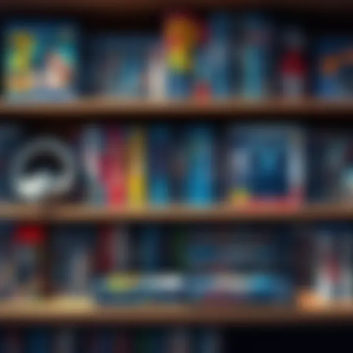 A shelf filled with various Blu-ray anime box sets and bootleg DVDs, showing the contrast between high-priced and budget options