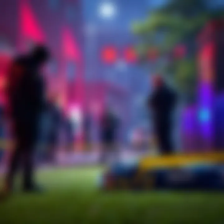 Investigators examining the area where a body was found after the Sports Maxx event