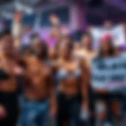 Celebration of Body Positivity A diverse group of people proudly showcasing their flat chests at a community event, smiling and holding banners promoting body positivity.