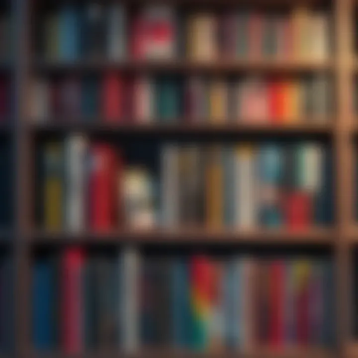 Books on a Shelf A filled bookshelf with various book series, showcasing completed collections in colorful spines, ready to be read.