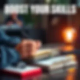 A person writing down tips in a notebook to improve their skills and performance.