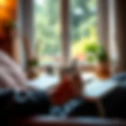 A person writing in a journal while enjoying a cup of coffee in a cozy setting, illustrating personal growth and daily optimization.