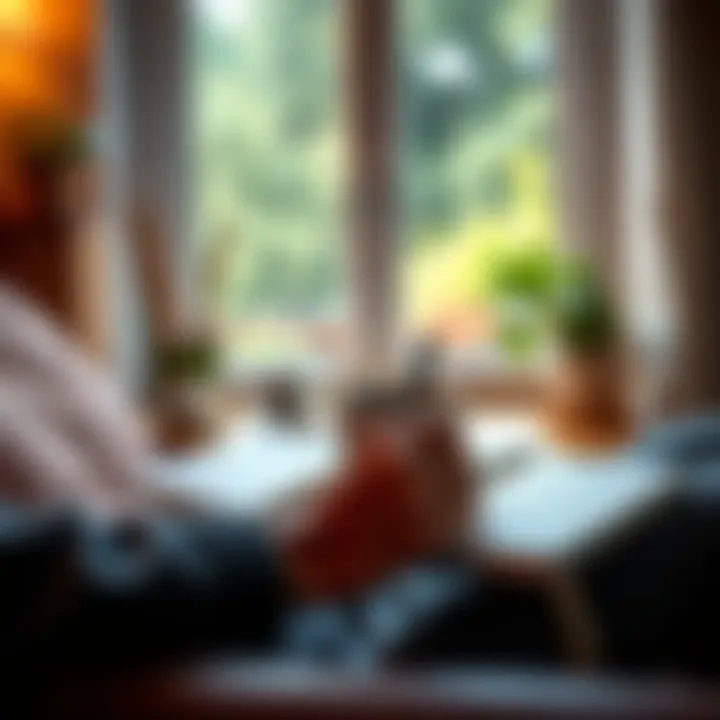 A person writing in a journal while enjoying a cup of coffee in a cozy setting, illustrating personal growth and daily optimization.