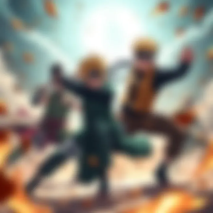Boruto showcasing dynamic ninja moves during a fight, highlighting exciting choreography and strategy.
