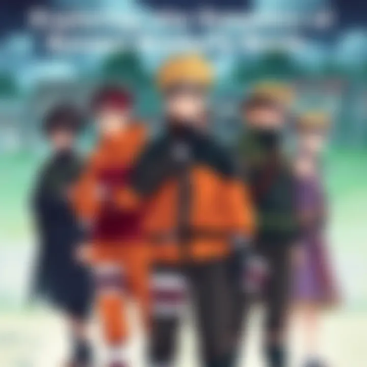 Boruto and his brothers standing together, showing a mix of camaraderie and rivalry, with a village backdrop.