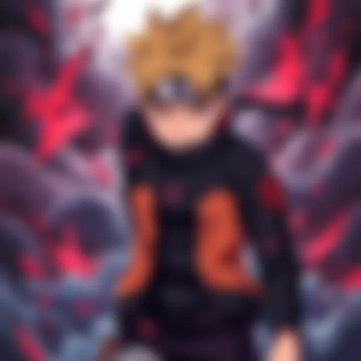 Boruto in Anger Boruto stands with a furious expression, feeling the weight of loss and betrayal after Himawari's death, surrounded by chaos and turmoil.