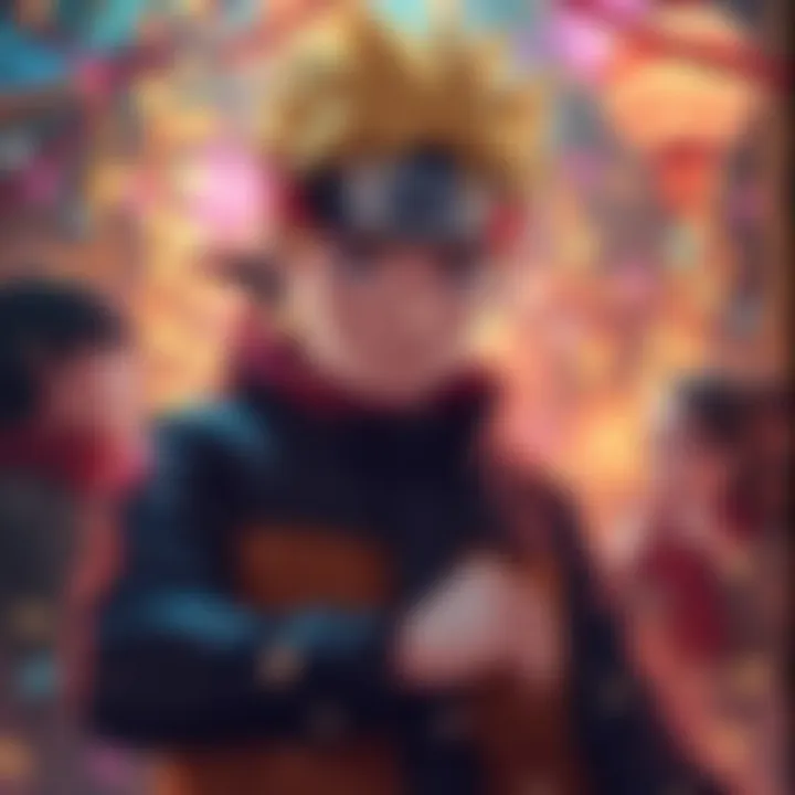 Celebration image for Boruto manga's 10th anniversary featuring Boruto character with a festive background