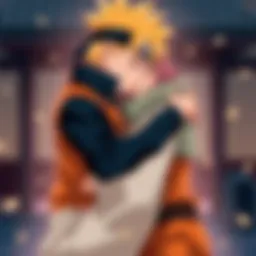 Boruto warmly hugging his mother in a heartfelt scene from the anime, capturing the special bond between them.