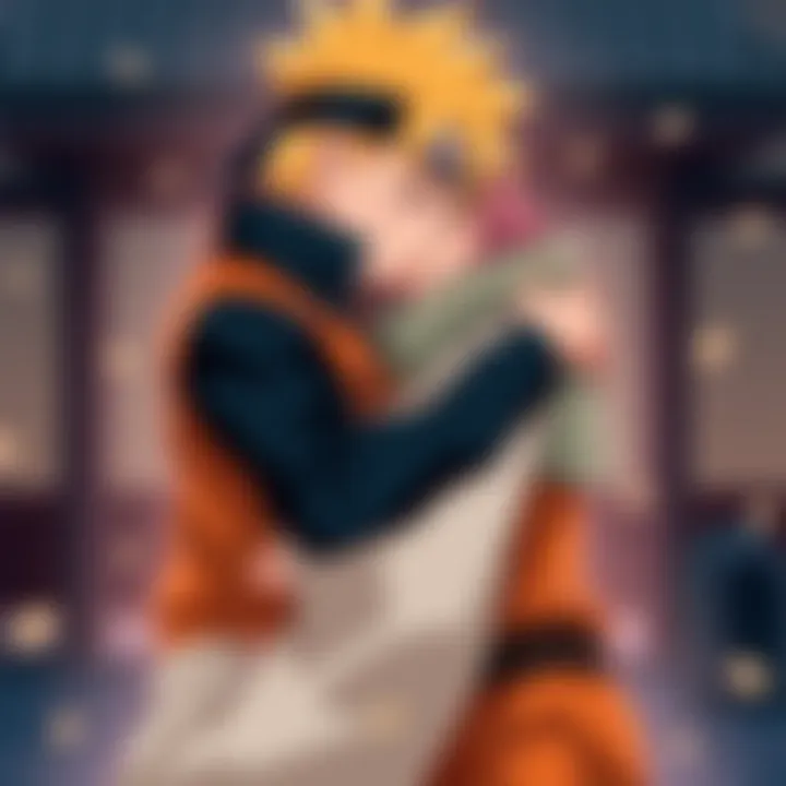 Boruto warmly hugging his mother in a heartfelt scene from the anime, capturing the special bond between them.