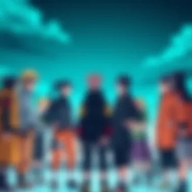 Boruto characters discuss preferences Boruto characters standing together while debating dubbed versus subbed versions