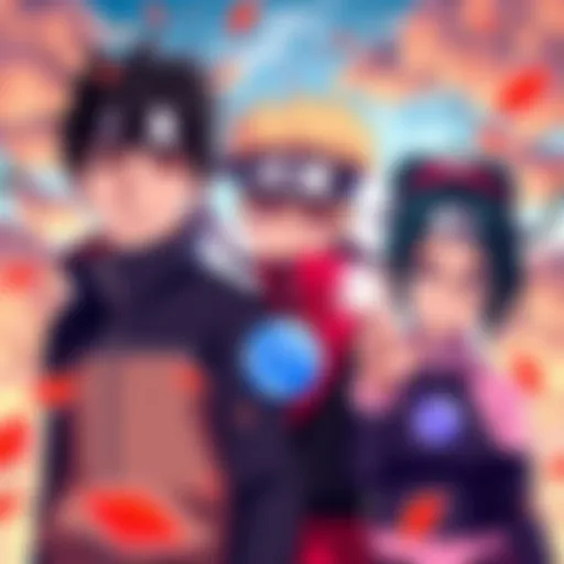 A visual representation of Boruto and Sarada's future children featuring unique traits from their parents