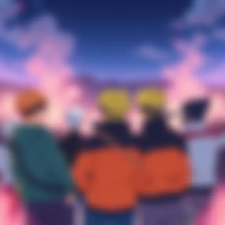 Boruto Spoiler Policy Guide Illustration showing a group of fans discussing Boruto with spoiler tags and flair examples, emphasizing community rules
