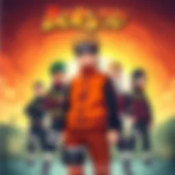 Boruto Uzumaki standing with his friends from Team 7 against a bright background, showing determination and teamwork.