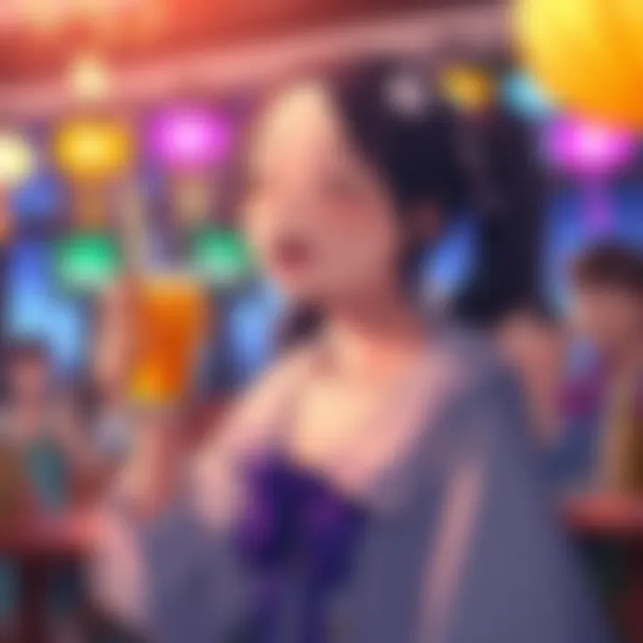 Botan Kamiina holding a drink, smiling and enjoying a lively moment during a celebration scene in Episode 6