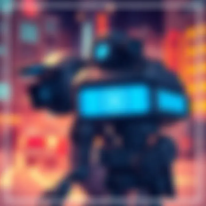 Illustration of robotic figures equipped with spy gadgets, symbolizing surveillance and hidden agendas