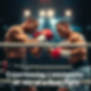 Boxers in the Ring Two fighters engage in a boxing match, showcasing intense emotions and strategic moves under bright lights.