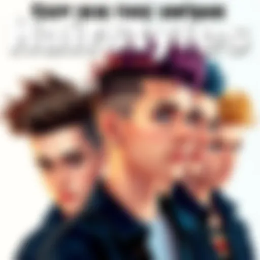 A group of boys showcasing various trendy hairstyles including undercuts, curls, and spikes, reflecting their unique styles and personalities.
