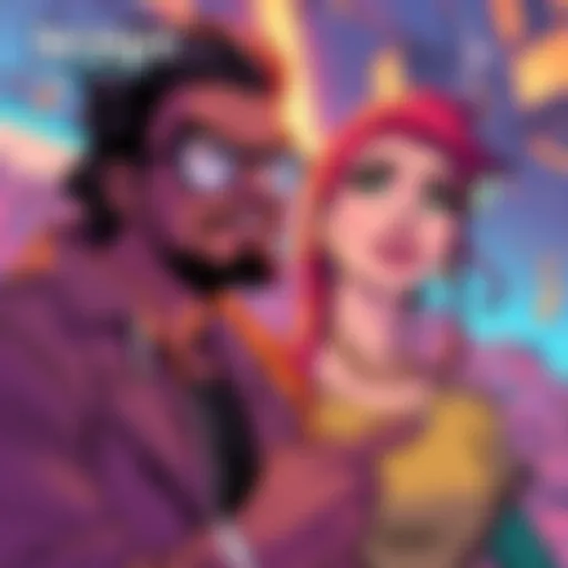 Brago and Sherry are featured in a vibrant comic scene, showcasing their unique styles and expressions in a colorful setting.
