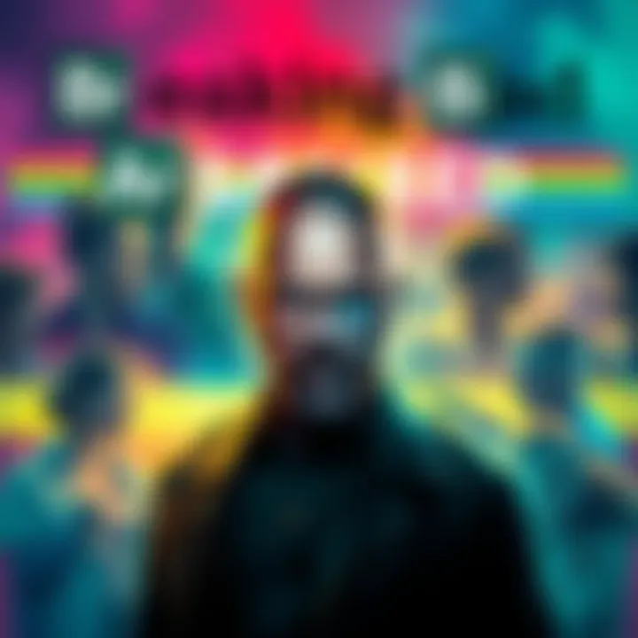 Colorful artwork depicting iconic scenes and themes from Breaking Bad, created by artist Khyleri.