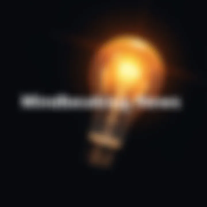 A striking graphic showing a bright light bulb against a dark background, symbolizing new ideas and insights in news.