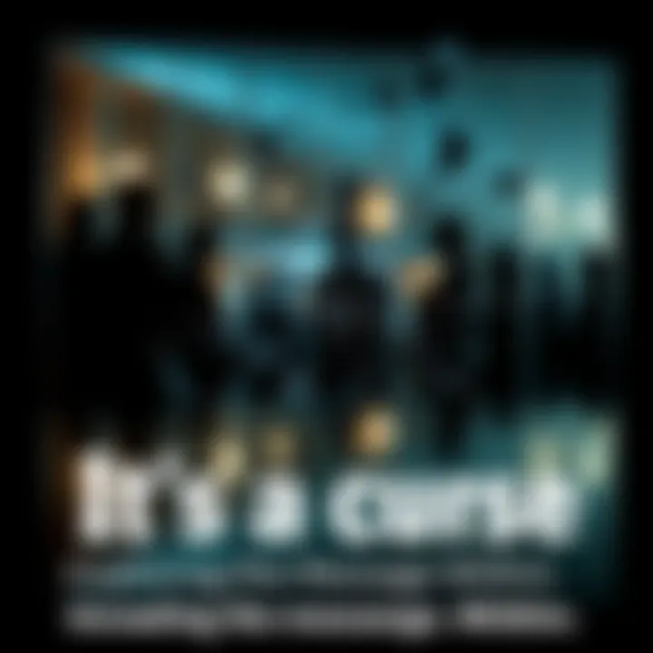 Broken Mirror Reflecting Shadows A broken mirror showing distorted reflections of people, symbolizing the phrase 'It's a curse' and its implications for society.