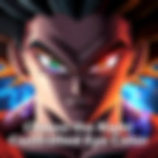 Broly showcasing greenish-yellow, blue, and Ikari eye colors, highlighting his character's unique traits