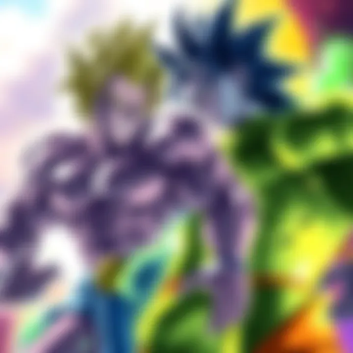 Dynamic fan art of Broly and Freeza showcasing their powerful stances and intense expressions