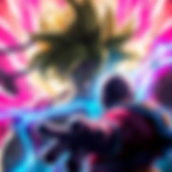 Broly in Saiyan God Form Broly transforming into Saiyan God form, radiating energy and power, facing off against Beast Gohan in an intense battle scene.