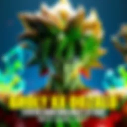 A detailed statue of Broly fused with Oozaru, showcasing vibrant colors and strong character design