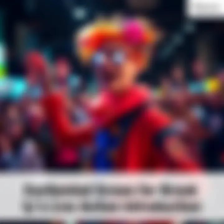 A person dressed as Brook in a vibrant Halloween costume, showcasing his iconic look with creative accessories, excited fans in the background.